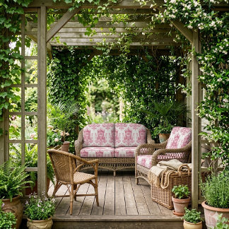 Tissu French Toile de Jouy Pink Luxury Chariot Vintage