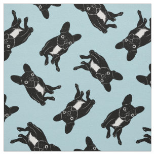 Tissu Frenchie brindle mignon en art numérique noir et