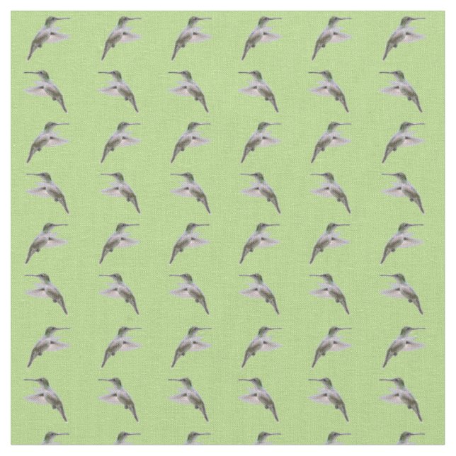 Tissu frénésie de colibri (vert clair) (Fermer)