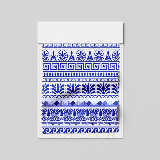 Tissu Fret grec, Motif méditerranéen, Bleu (Créateur téléchargé)