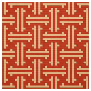 Tissu Frette chinoise d'art déco, mandarine