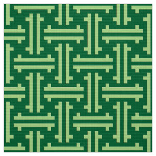 Tissu Frette chinoise d'art déco, vert de jade