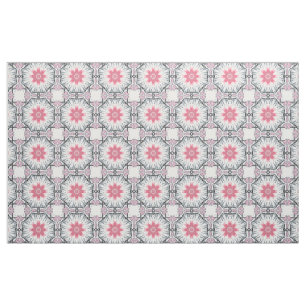 Tissu Fretwork gris rose moderne Twill en coton