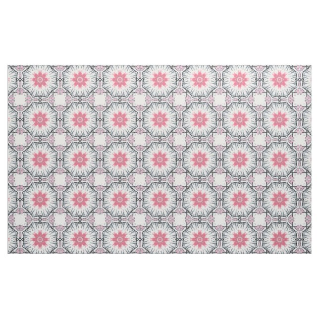 Tissu Fretwork gris rose moderne Twill en coton (Yard)