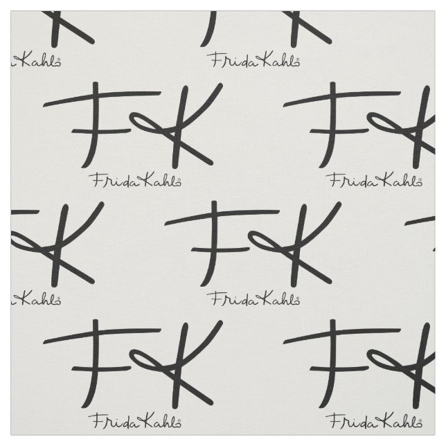 Tissu Frida Kahlo Monogram "FK" Signature Pattern (Échantillon)