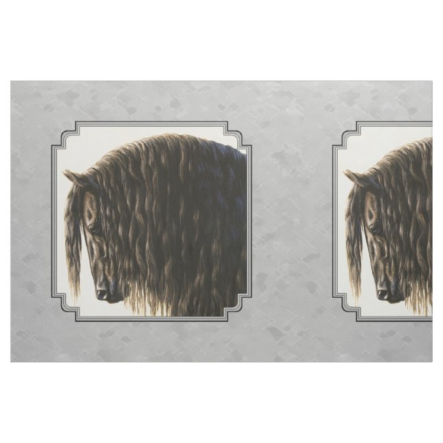 Tissu Friesian Draft Horse Silver Grey (Fat Quarter)