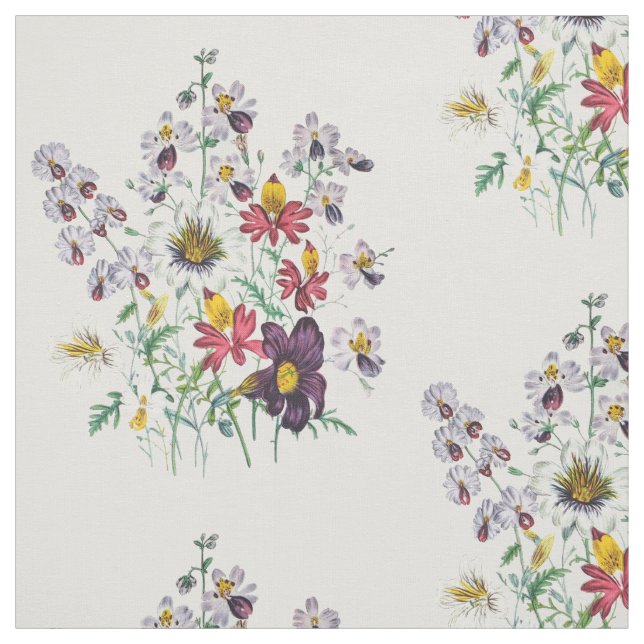 Tissu Fringeflowers et fleurs de trompette de velours (Échantillon)