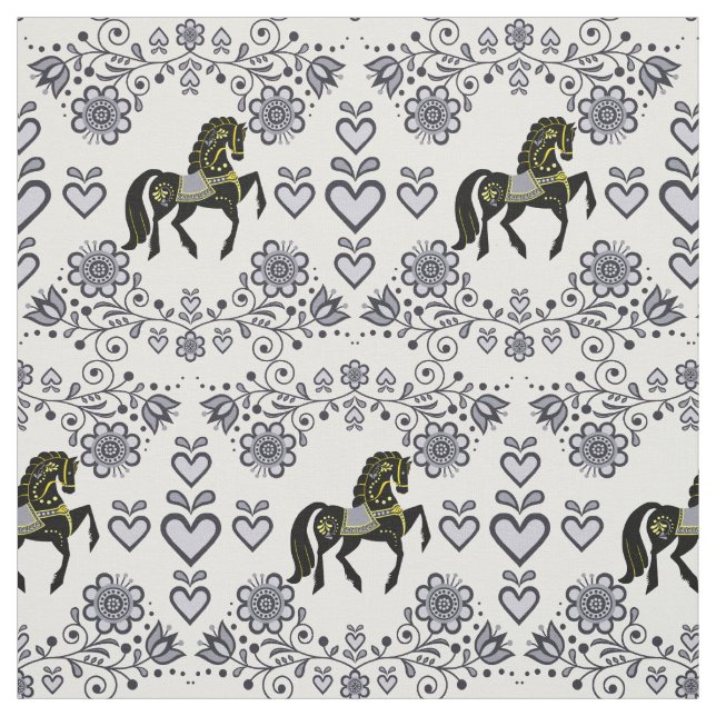 Tissu Frise/Frise Folk argent/or/noir, coeurs, 4" (Échantillon)
