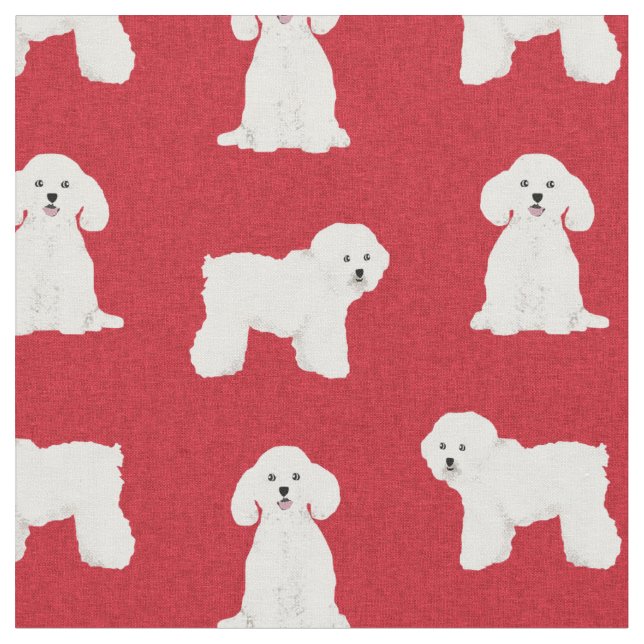 Tissu Frise rouge de Bichon (Fermer)