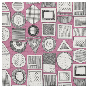 Tissu frisson memphis noir blanc