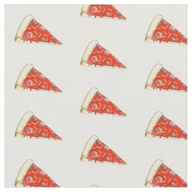 Tissu Fromage Pepperoni Pizza Slice Food Slices Fabric (Fermer)