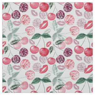 Tissu Fruit de cerise rouge élégant