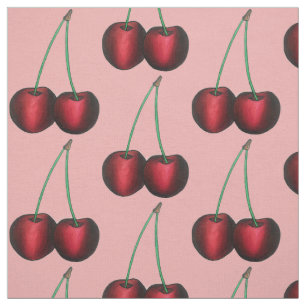 Tissu Fruit Fruit de pierre d'été aux cerises rouges mûr
