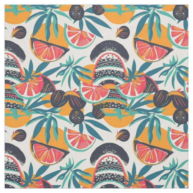 Tissu Fruit Rétro Vibrant  (Échantillon)