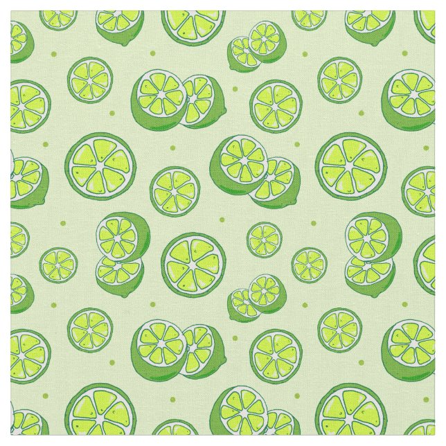 Tissu Fruit vert Funky Fruit Slices Été Imprimer (Fermer)
