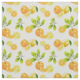 Tissu Fruits d'agrumes Oranges et citrons Patten
