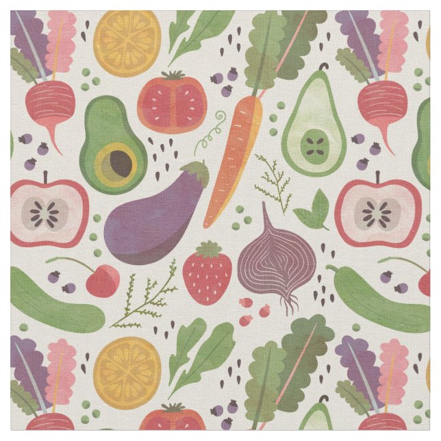 Tissu Fruits et légume d'aquarelle (Fermer)