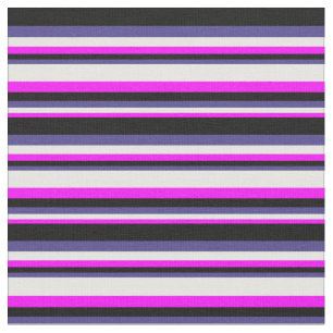 Tissu Fuchsia, blanc, bleu ardoise foncé et noir