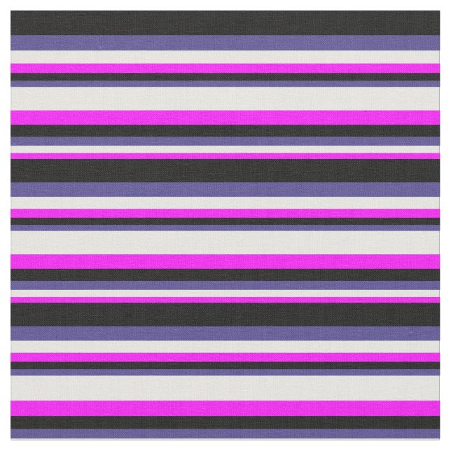 Tissu Fuchsia, blanc, bleu ardoise foncé et noir (Fermer)