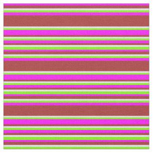 Tissu Fuchsia, Brown, Lavande et bandes vertes
