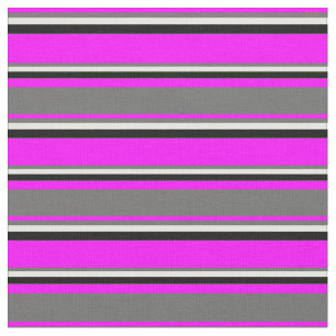 Tissu Fuchsia, Dim Grey, Mint Cream et Black Motif