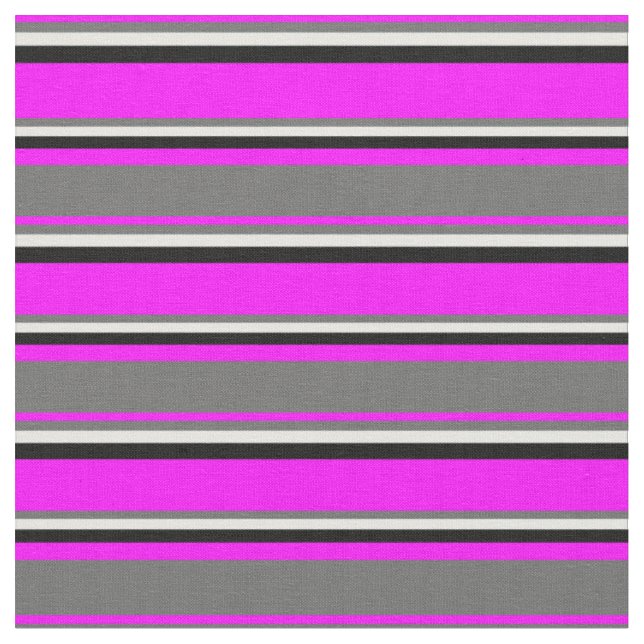 Tissu Fuchsia, Dim Grey, Mint Cream et Black Motif (Fermer)
