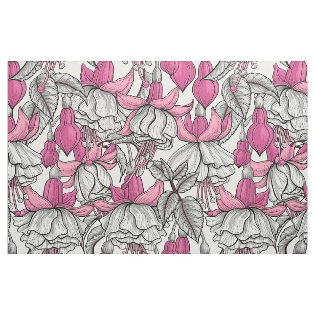Tissu Fuchsia en blanc et rose (Fat Quarter)