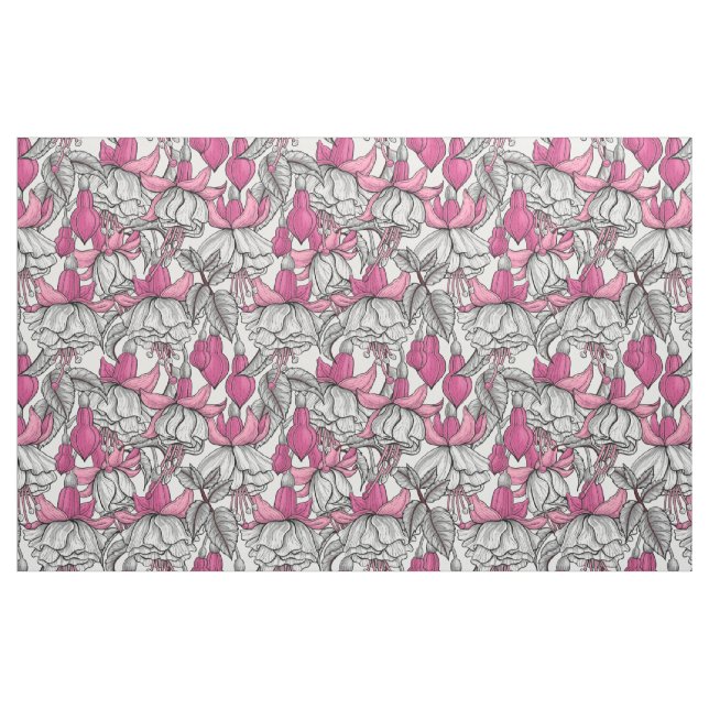 Tissu Fuchsia en blanc et rose (Fat Quarter)