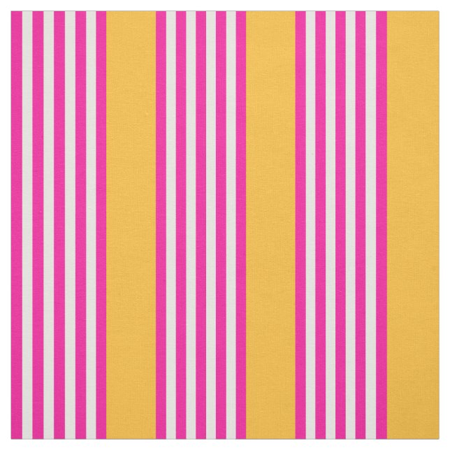 Tissu Fuchsia et jaune cinq bandes motif (Échantillon)