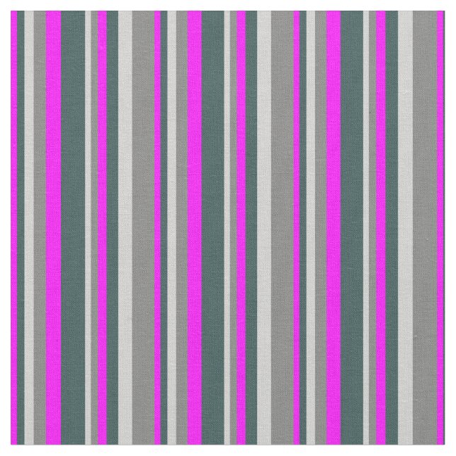 Tissu Fuchsia, gris ardoise foncé, gris clair et gris (Fermer)
