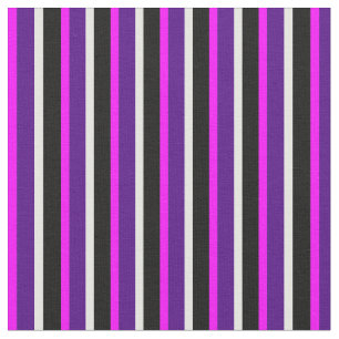 Tissu Fuchsia, Indigo, Mint Cream et Black Motif