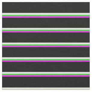 Tissu Fuchsia, Lime Green, Beige & Black Lines Motif