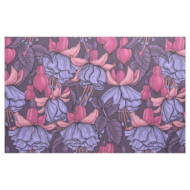 Tissu Fuchsia rose et violet (Fat Quarter)