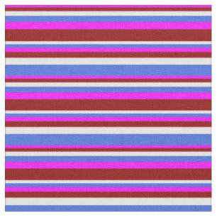 Tissu Fuchsia, rouge foncé, blanc et bleu royal