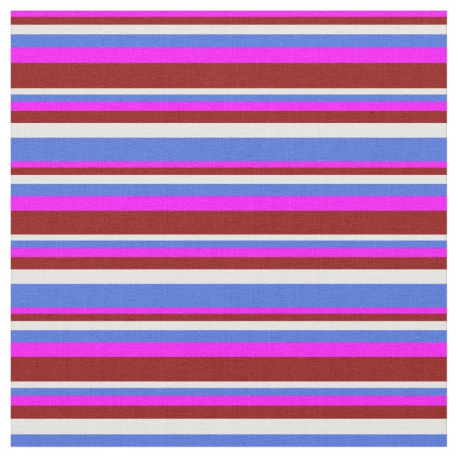 Tissu Fuchsia, rouge foncé, blanc et bleu royal (Fermer)