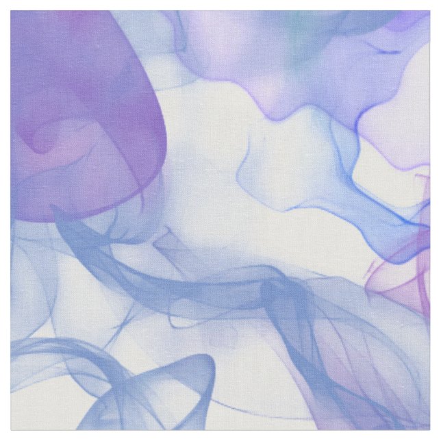 Tissu Fumée Abstraite en rose et bleu violet (Fermer)