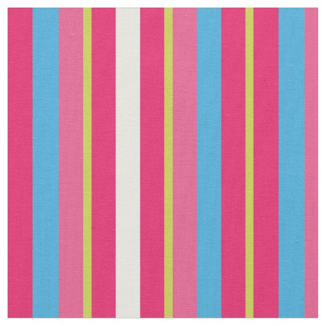 Tissu Fun Coloré Multi Stripes (Fermer)