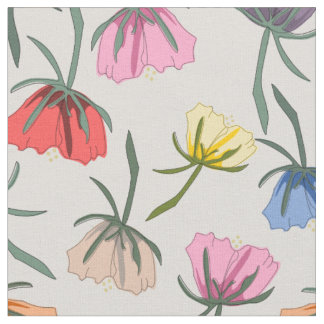 Tissu Fun Colorful Floral Design on Cotton