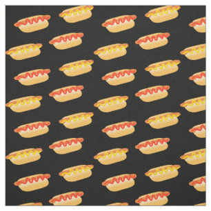 Tissu Fun Hot Dogs Pois