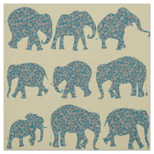 Tissu Fun Paisley Elephants, Paisley Motif Fabric