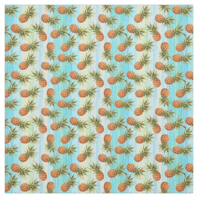Tissu Fun Pineappy Fruit Motif Aquarelle Art Gris (Échantillon)