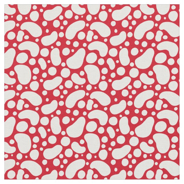 Tissu Fun rouge avec des taches blanches (Fermer)