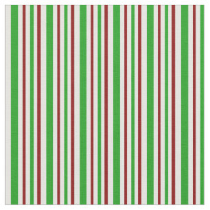 Tissu Fun Rouge, Blanc, Vert Lignes inspirées de Noël