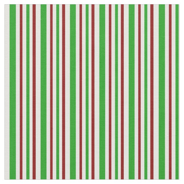Tissu Fun Rouge, Blanc, Vert Lignes inspirées de Noël (Fermer)