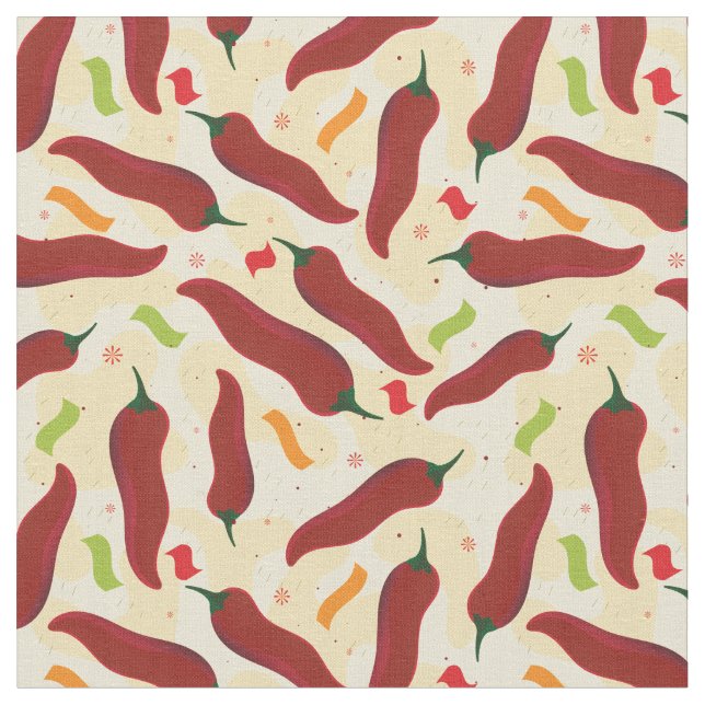 Tissu Fun Rouge Chili Motif (Fermer)
