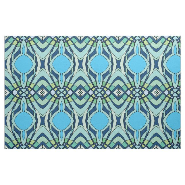 Tissu Funky Blue Motif (Fat Quarter)