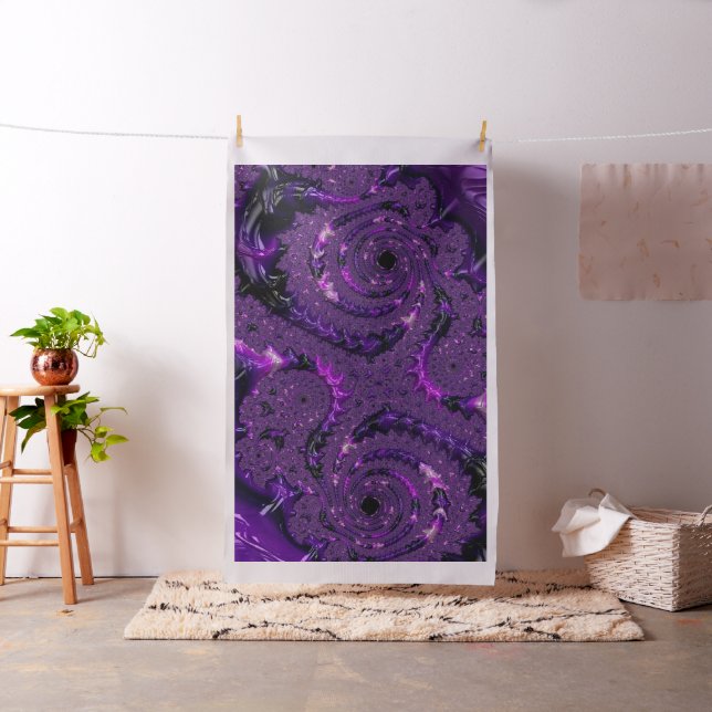 Tissu Funky Bold Boho Purple Digital Abstrait Fractal (In Situ)