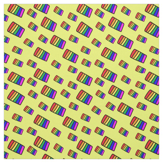 Tissu Funky Neon Rainbow Block Motif (Échantillon)