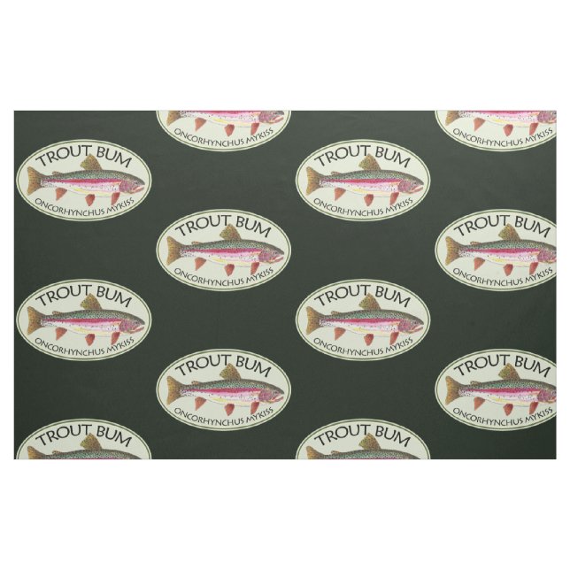 Tissu Funky Rainbow Trout Bum Fishing (Fat Quarter)