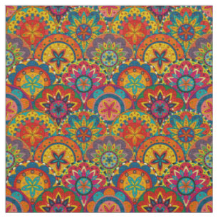 Tissu Funky Retro couleur Motif Mandala